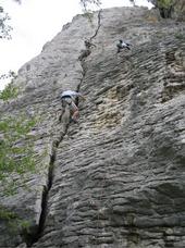Trinity Rocks Massif, Veliko Tarnovo, Bulgaria: This route is called the Direct Crack.